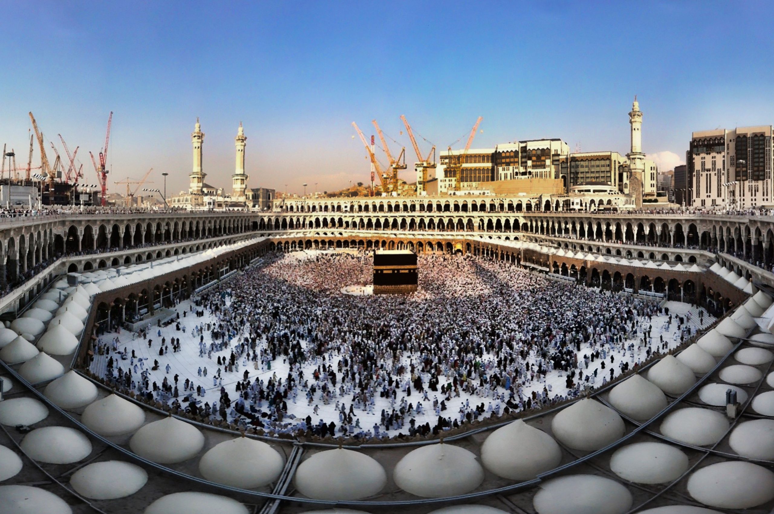Pilgrimage (Hajj) Crowded pilgrims performing Tawaf around the Kaaba in Mecca, Saudi Arabia during Hajj.